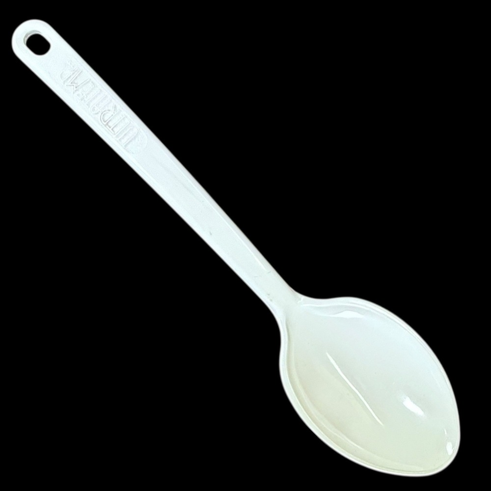 Vintage UltraTemp White Solid Serving Cooking‎ Spoon Plastic Robinson USA READ
